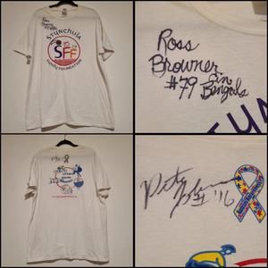 SIGNED Signatures Ross Browner Pete JohnsonFootball Cincinnati Bengals Shirt